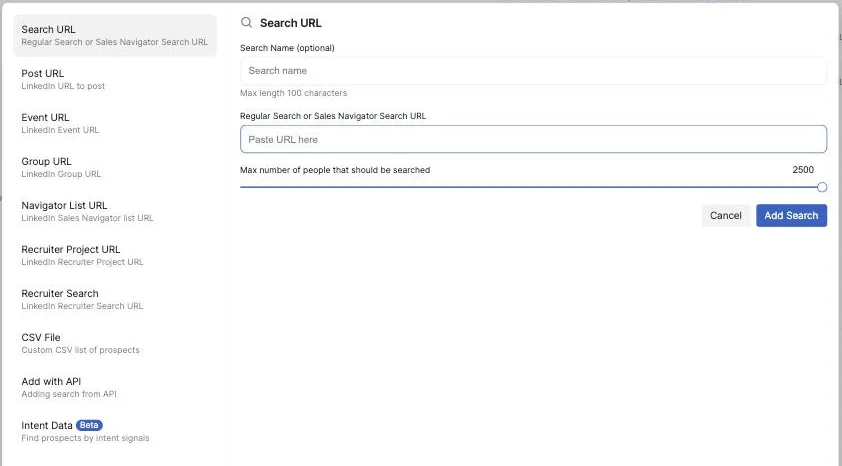 Adding prospects to a NextLink campaign